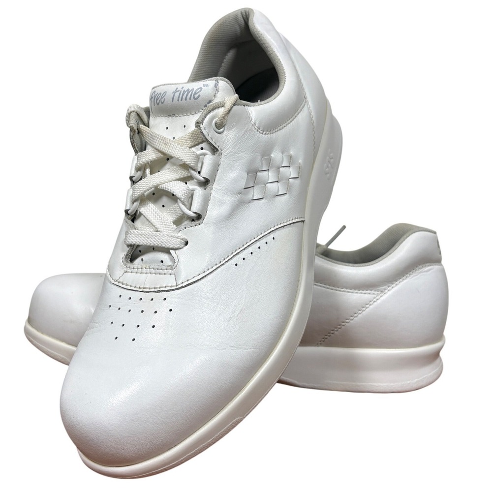 SAS Free Time White Leather Walking Orthopedic Tripad Shoes Women's 10W A6917829